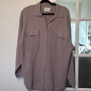 Wilfred Free Mauve Sweater With Front Pockets
